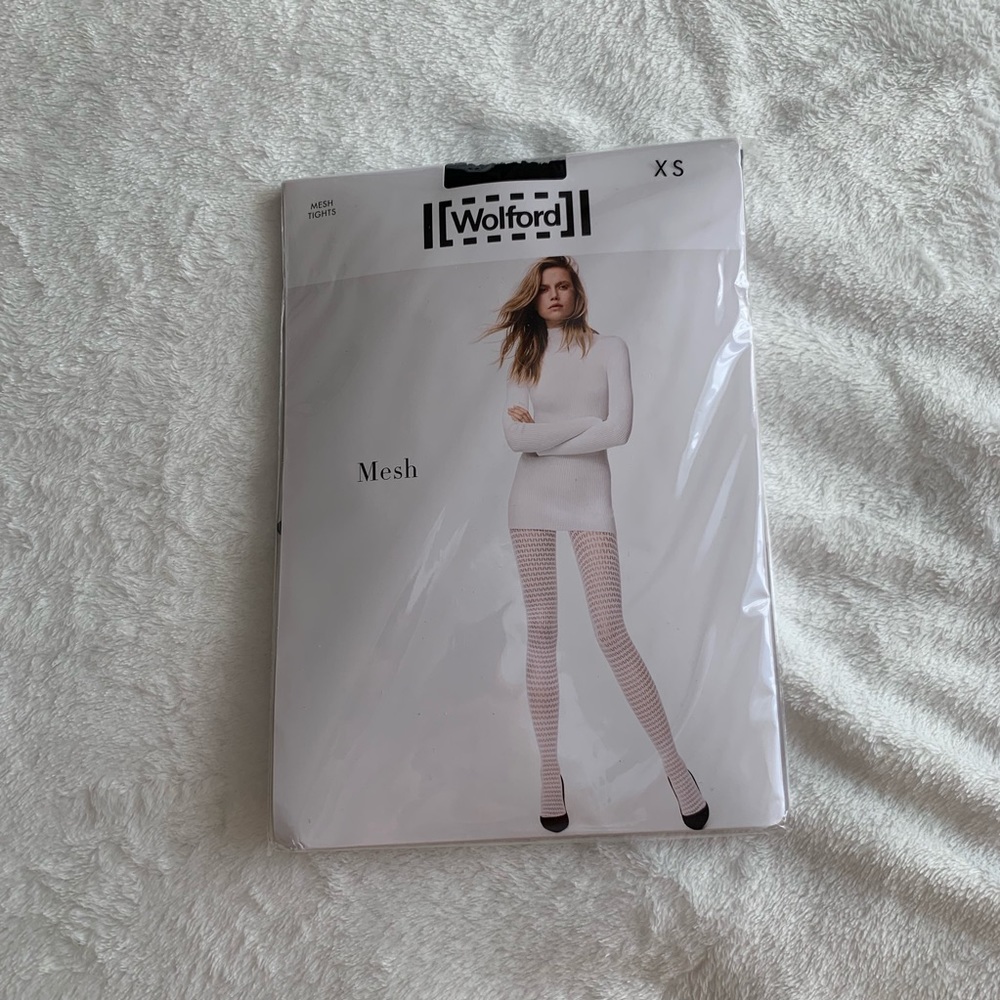 Wolford Black Mesh Tights